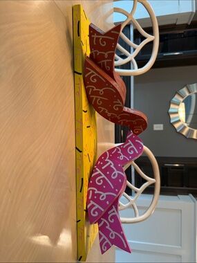 Hand-Painted signed Romero Britto wooden sculpture “Doves”